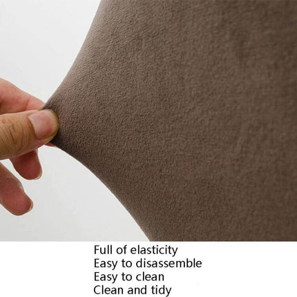 Simple Velvet Chair Cover With High Elastic Fit For Everyday Use - brown stretchy flannel showing high-elastic fit and soft texture