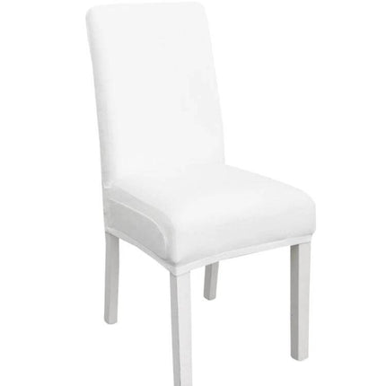 Simple Velvet Chair Cover With High Elastic Fit For Everyday Use - white flannel dining chair protector, high-elastic wrinkle-free fit