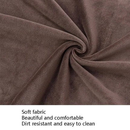 Simple Velvet Chair Cover With High Elastic Fit For Everyday Use - soft brown flannel fabric close-up showing high-elastic, dirt-resistant texture
