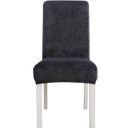 Simple Velvet Chair Cover With High Elastic Fit For Everyday Use on gray dining chair, soft flannel, wrinkle-free secure fit