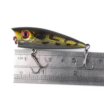 Simulation Hard Baits Lures Set 6 Cm For Saltwater And Freshwater - 6cm realistic popper lure with treble hooks on ruler
