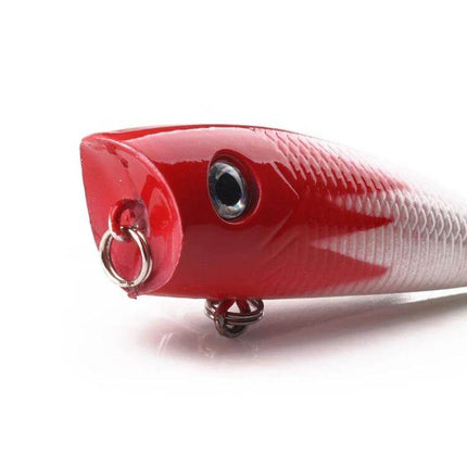 Simulation Hard Baits Lures Set 6 Cm For Saltwater And Freshwater - close-up red 6cm hard bait popper lure with lifelike eye and diving ring for trout bass salmon