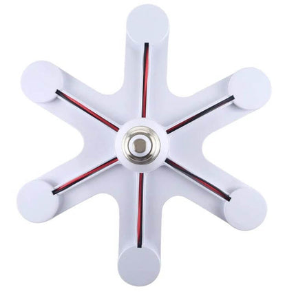 Six Head E27 Lamp Socket Adapter For LED Bulbs In Home Use white six-socket adapter top view for kitchens workshops studios