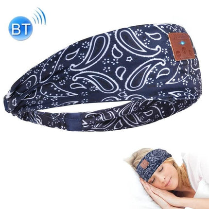 Sleep Headphones Wireless Headband, Deep Blue For Sleep And Training breathable bandana-style Bluetooth headband with built-in mic for sleep and workouts