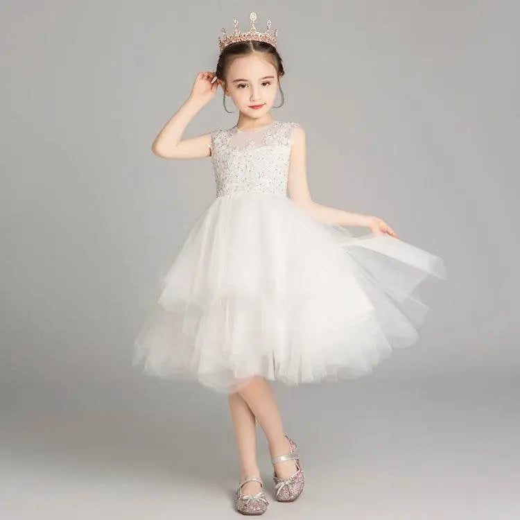 Sleeveless Short Lace Princess Dress for Girls 100cm to 160cm