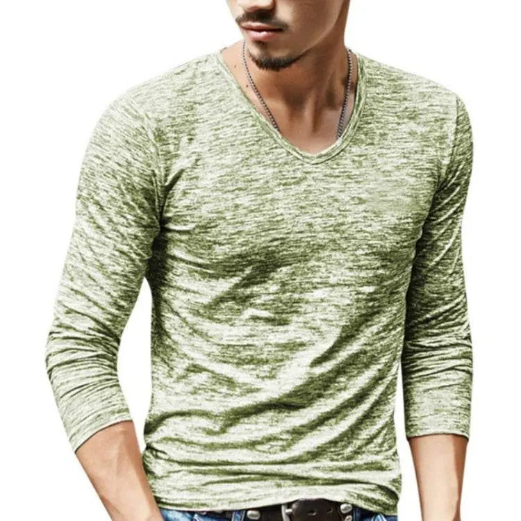 Slim Streetwear V Neck T Shirt Casual Fitness Tops for Men