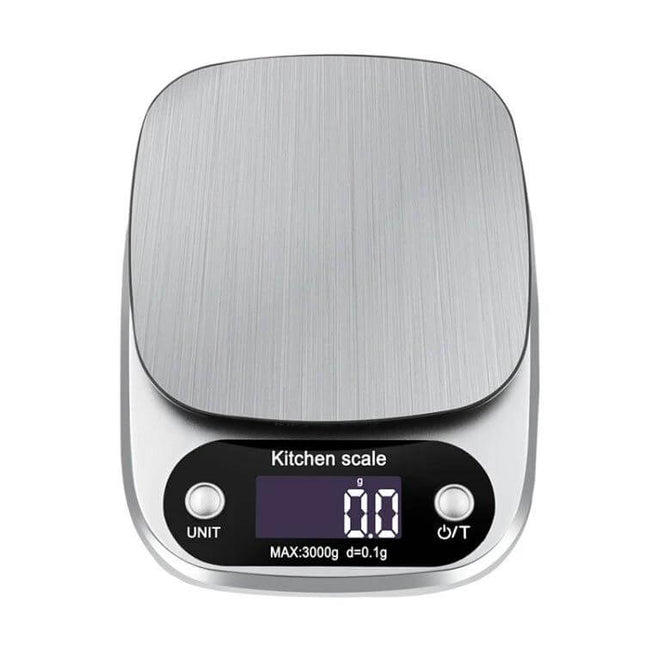 Small Multifunction Kitchen Scale For Home Baking, 3kg 0.1g - compact stainless steel pan digital scale with ABS body and LCD display for precise baking