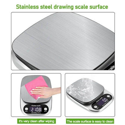 Small Multifunction Kitchen Scale For Home Baking, 3kg 0.1g - stainless steel weighing pan, easy-clean ABS body compact precision scale