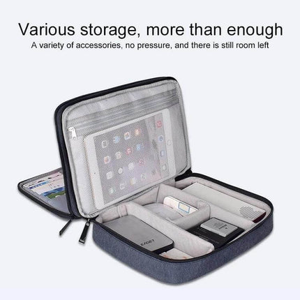 Small Nylon Waterproof Storage Bag For iPad 23x17x8cm neatly organized tablet and accessories in dual-compartment travel case