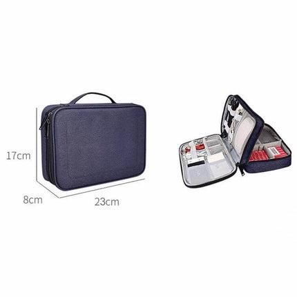 Small Nylon Waterproof Storage Bag For iPad 23x17x8cm compact travel case with dual compartments for tablet accessories