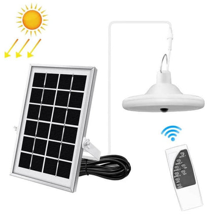 Smart Induction Solar Light For Indoor Outdoor Use With PIR Sensor - solar panel, hanging LED lamp and remote for porch, garage, walkway lighting