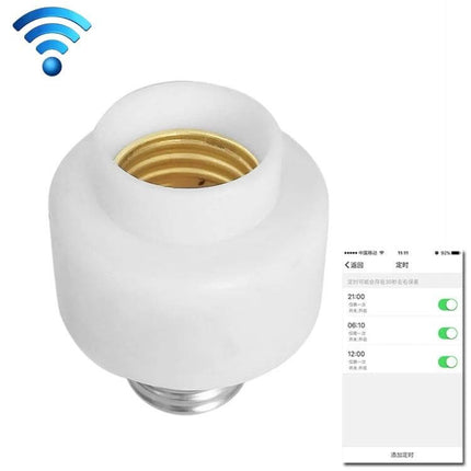 Smart Light Bulb Adapter With WiFi App Control For Home Lighting - white WiFi socket adapter for lamps with Tuya app scheduling and dimming