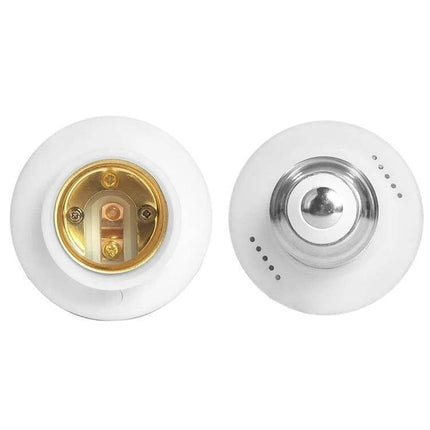 Smart Light Bulb Adapter With WiFi App Control For Home Lighting — white E26 to smart socket adapter for Tuya app remote scheduling and brightness control