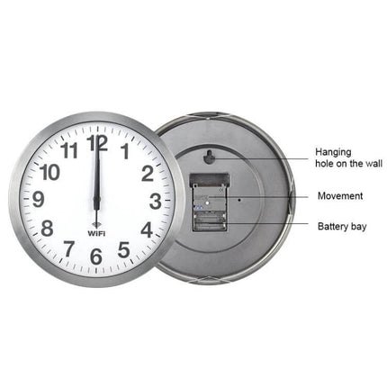 Smart WiFi Wall Clock With Time Synchronization, Living Room metal shell PVC mirror face aluminum pointer 12/14/16-inch sizes