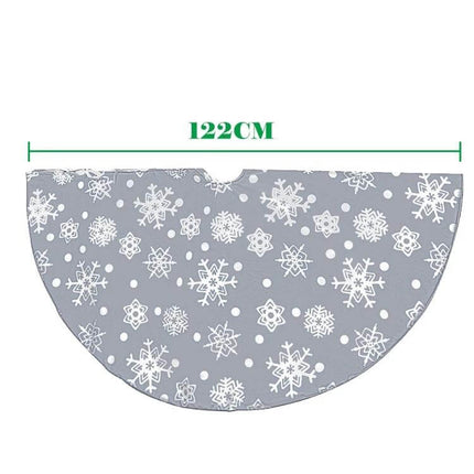 Snowflake Tree Skirt, 122 Cm Diameter For Christmas Decor - gray snowflake patterned 122cm fabric tree skirt conceals stand