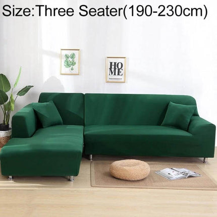 Sofa Cover Set For 3 To 4 Seaters For Everyday Use - green stretch polyester spandex cover on three seater sectional protecting upholstery