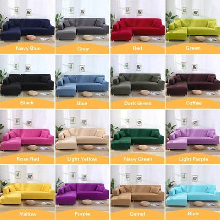 Sofa Cover Set For 3 To 4 Seaters For Everyday Use - plain dyed polyester spandex protective cover in multiple colors