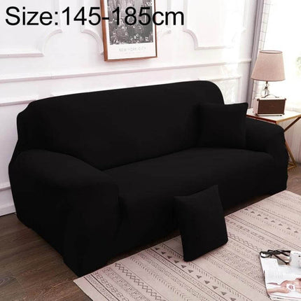 Sofa Cover Set With Pillowcase For Single And Two Seater shown in black on a two-seater sofa with matching pillowcases