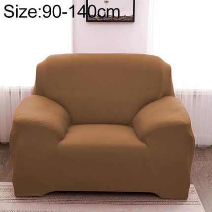 Sofa Cover Set With Pillowcase For Single And Two Seater in plain brown protecting single-seater sofa