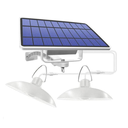 Solar Outdoor Landscape Light For Courtyard And Pathways Warm Light dual-head white outdoor fixture with solar panel for pathways