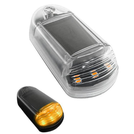Solar-Powered Roof Warning Light - Yellow For Trucks solar LED beacon with waterproof housing and built-in solar panel for fleet and construction use