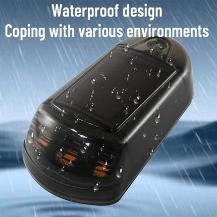Solar-Powered Roof Warning Light - Yellow For Trucks waterproof solar beacon on truck roof in rain, self-contained, low-maintenance visibility light