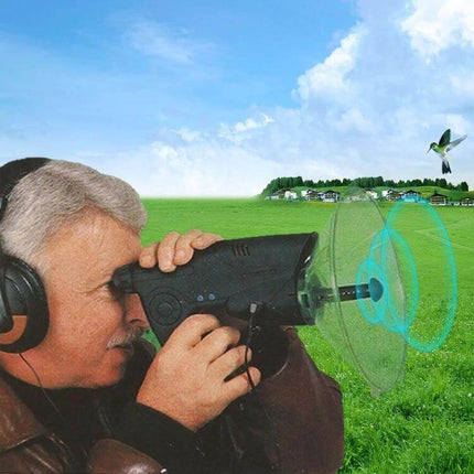 Solaraway Wildlife Observer Portable for Birds and Nature used by observer with headphones in field, 8x magnification and sound detection for birdwatching