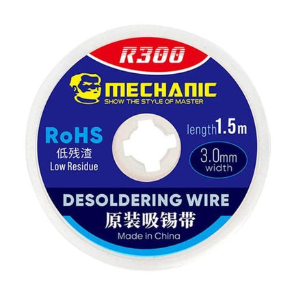 Solder Wick Desoldering Braid 1.5m For Removing Solder From Joints - 3.0mm width RoHS low-residue desoldering wire spool