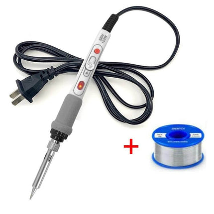 Soldering Iron For Electronics, Adjustable Temperature, US Plug – 100W soldering iron with adjustable temp, ceramic core, US plug and solder wire