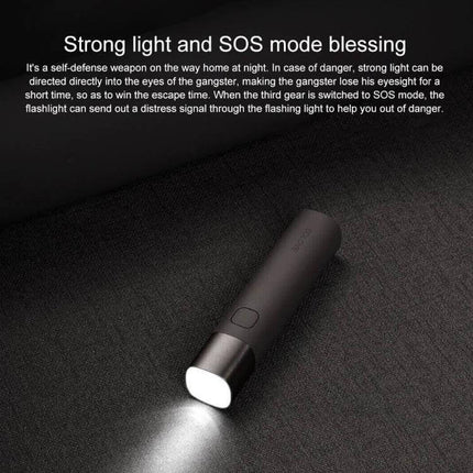 SOLOVE LED Flashlight USB Type C Portable Light for Everyday Use - compact USB-C rechargeable 3000mAh LED torch with SOS mode, table lamp and bike headlight