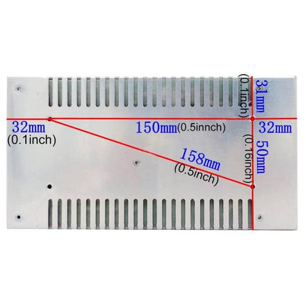Sompom LED Driver for Light Strips and Displays, Reliable Power metal casing with vent slots and mounting dimensions shown