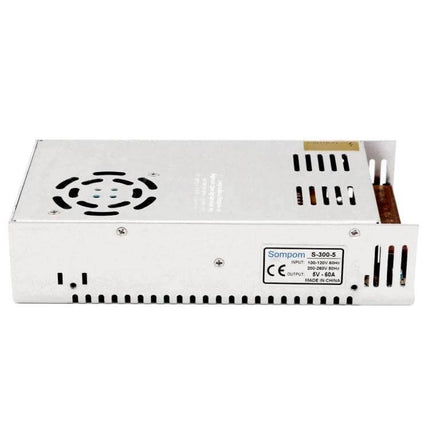 Sompom LED Driver for Light Strips and Displays, Reliable Power - silver metal enclosed LED driver with cooling fan and vented housing