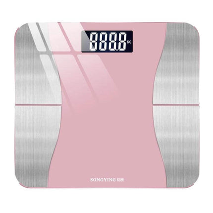 Alt Tag: SONGYING Smart Body Fat Scale 260x260mm Battery For Daily Use - pink tempered glass digital body fat scale with LCD, metal sensors, app sync