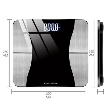 SONGYING Smart Body Fat Scale 260x260mm Battery For Daily Use - tempered glass digital scale with LCD, 260x260mm size, app sync