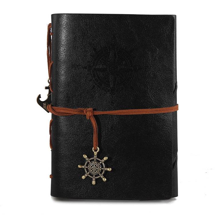 Spiral Notebook Diary Notepad Vintage Pirate Anchors PU Leather 