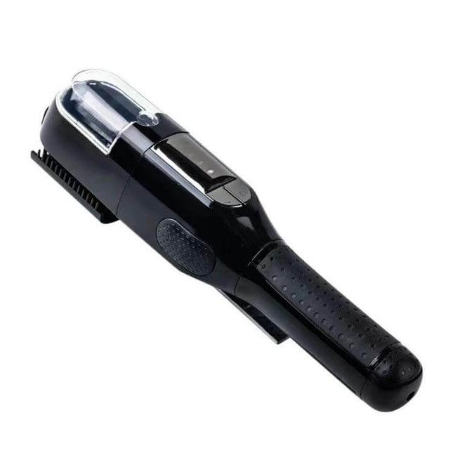 Split Ends Remover Hair Trimmer With Power Light For Dry Damaged Hair - black electric device with double-sided comb and power light for at-home touch-ups
