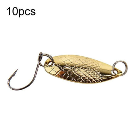 Spoon Lure Set With Single Hook Melon Sequins Pack – gold metal spoon lure with single sharp hook and textured melon sequin finish for freshwater fishing