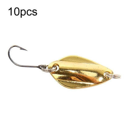 Spoon Lure Set With Single Hook Melon Sequins Pack - gold metal spoon lure with single sharp hook for freshwater Qiaozui Makou Tilapia fishing