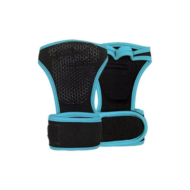 Sports Riding Gloves Non-Slip Palm For Cycling And Fitness Size L - black neoprene gym gloves with blue trim and hex-grip palm for cycling, weightlifting, fitness