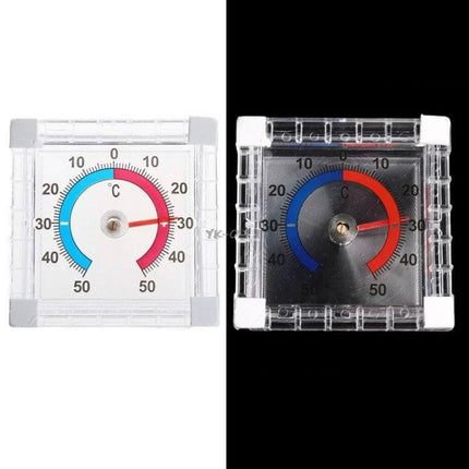 Square Window Thermometer For Doors And Windows Pointer Type compact ABS square pointer thermometer for indoor viewing on doors and windows