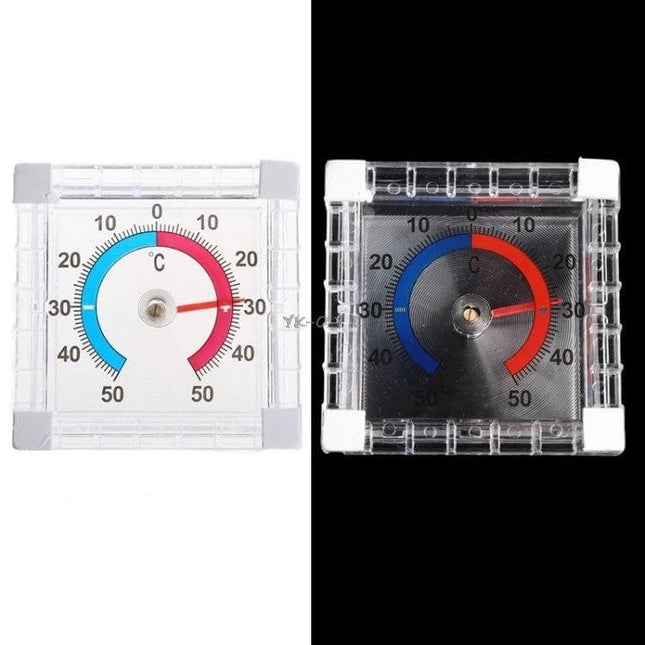 Square Window Thermometer For Doors And Windows Pointer Type compact ABS square pointer thermometer for indoor viewing on doors and windows