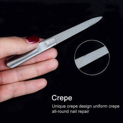 Stainless Steel Nail File 95mm For Everyday Nail Care - compact corrosion-resistant file with concave grip for precise shaping