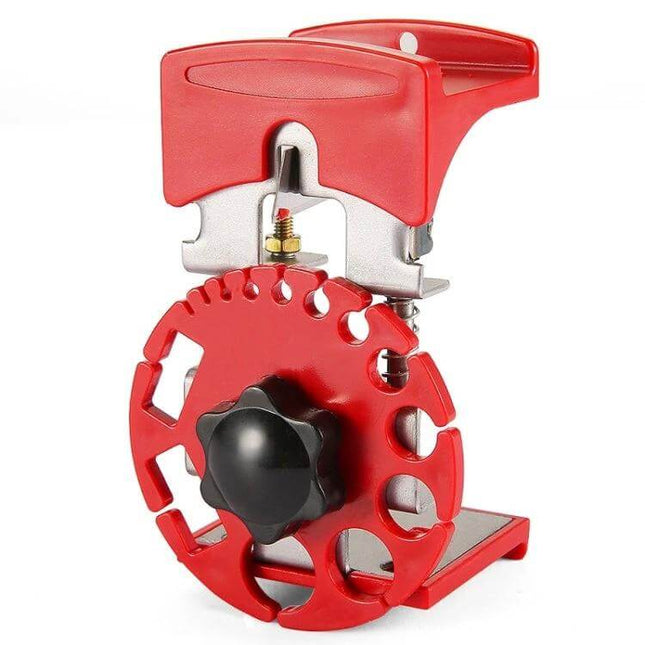 Stainless Steel Adjustable Handheld Wire Stripper With 14 Hole Sizes compact red tool with adjustable blade and 14-hole selector for electricians