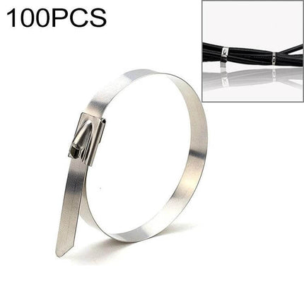 Stainless Steel Cable Ties 4.6x350mm For Securing Pipes And Cables - 100pcs corrosion‑resistant self‑locking metal ties for pipes, cables, hoses