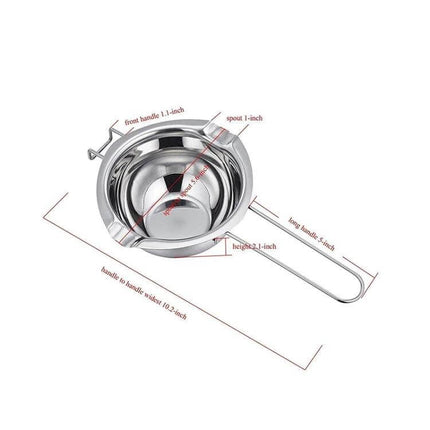 Stainless Steel Chocolate Melting Pot For DIY Baking compact 26.5cm double boiler liner with long handle and spout for melting chocolate