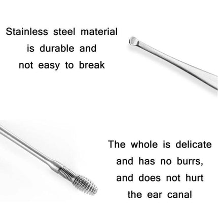 Stainless Steel Double-Ended Ear Scoop Three-Piece Set For Ear Cleaning - durable stainless steel tips, smooth burr-free finish for gentle ear canal cleaning