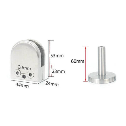 Stainless Steel Fish Mouth Clip With Support Rod 14x60mm - stainless steel 201/304 sanding finish glass railing clip 53×44×24mm clip range 8–12mm
