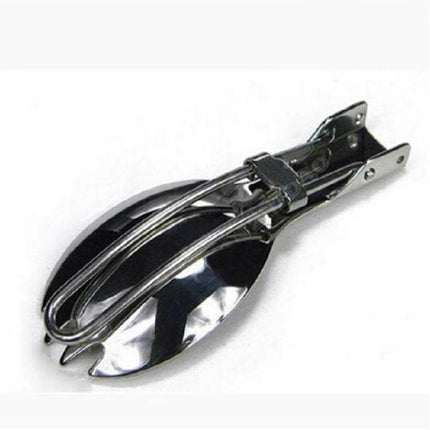 Stainless Steel Folding Spork Two Piece Set for Camping compact foldable silver utensils for hiking and travel