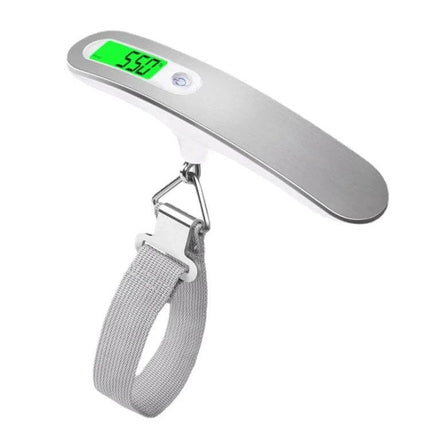 Stainless Steel Handheld Luggage Scale, Black For Travel - compact stainless steel digital scale with 4-digit LCD and strap (50kg, 10g precision)