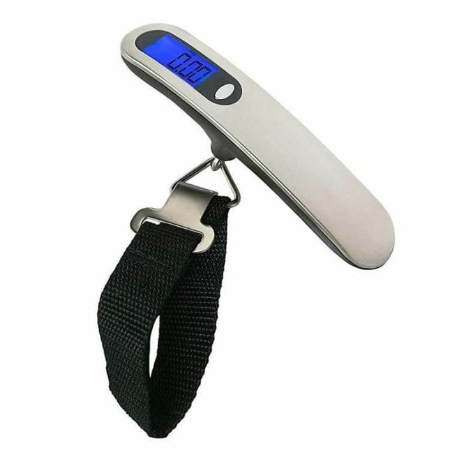 Stainless Steel Handheld Luggage Scale, Black For Travel compact stainless steel digital luggage scale with blue 4-digit LCD and black strap